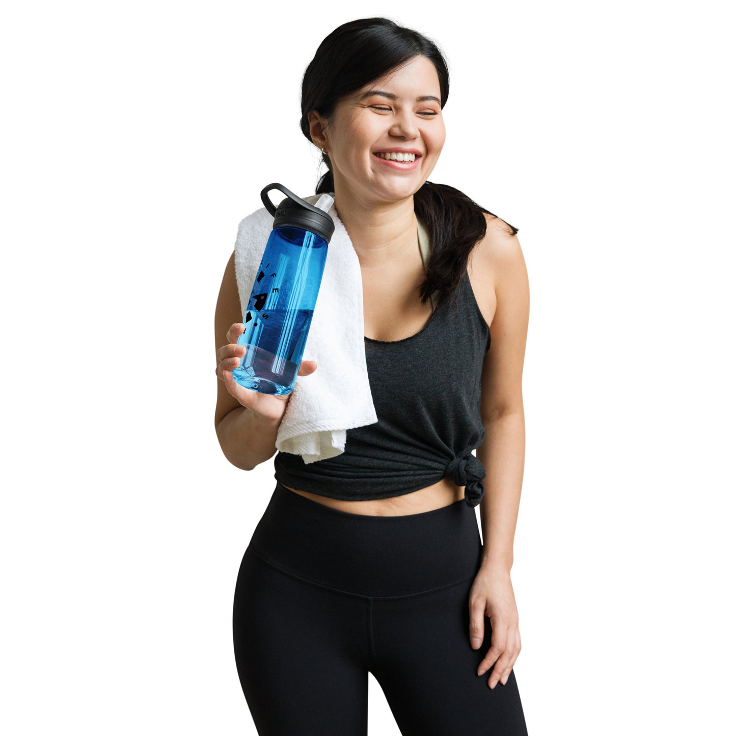 LAG Life’s A Gamble Circle Black Sports water bottle