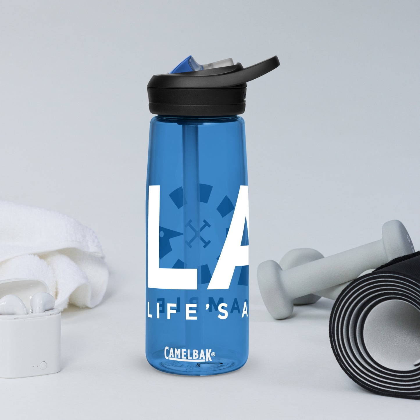 LAG Life’s A Gamble White Sports water bottle