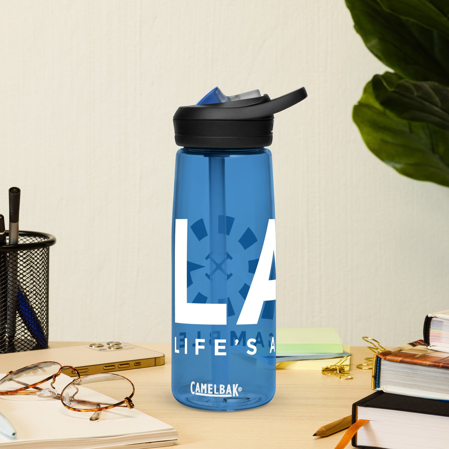 LAG Life’s A Gamble White Sports water bottle