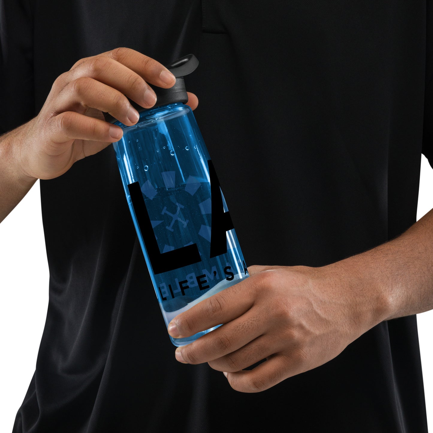 LAG Life’s A Gamble Black Sports water bottle
