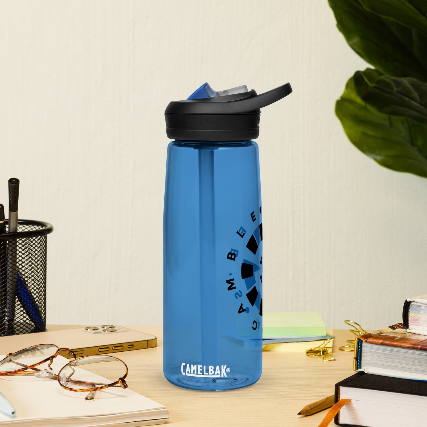 LAG Life’s A Gamble Circle Black Sports water bottle