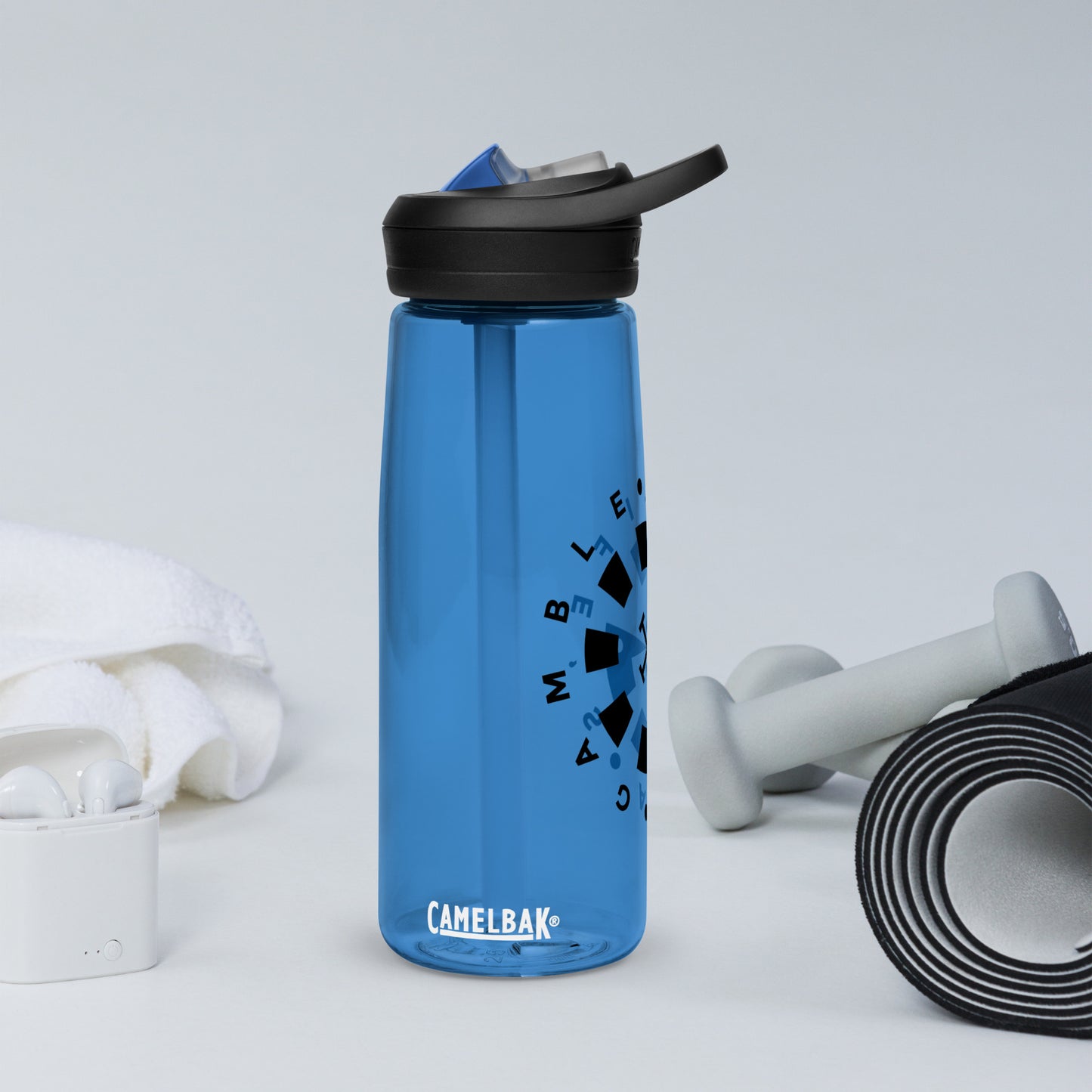 LAG Life’s A Gamble Circle Black Sports water bottle
