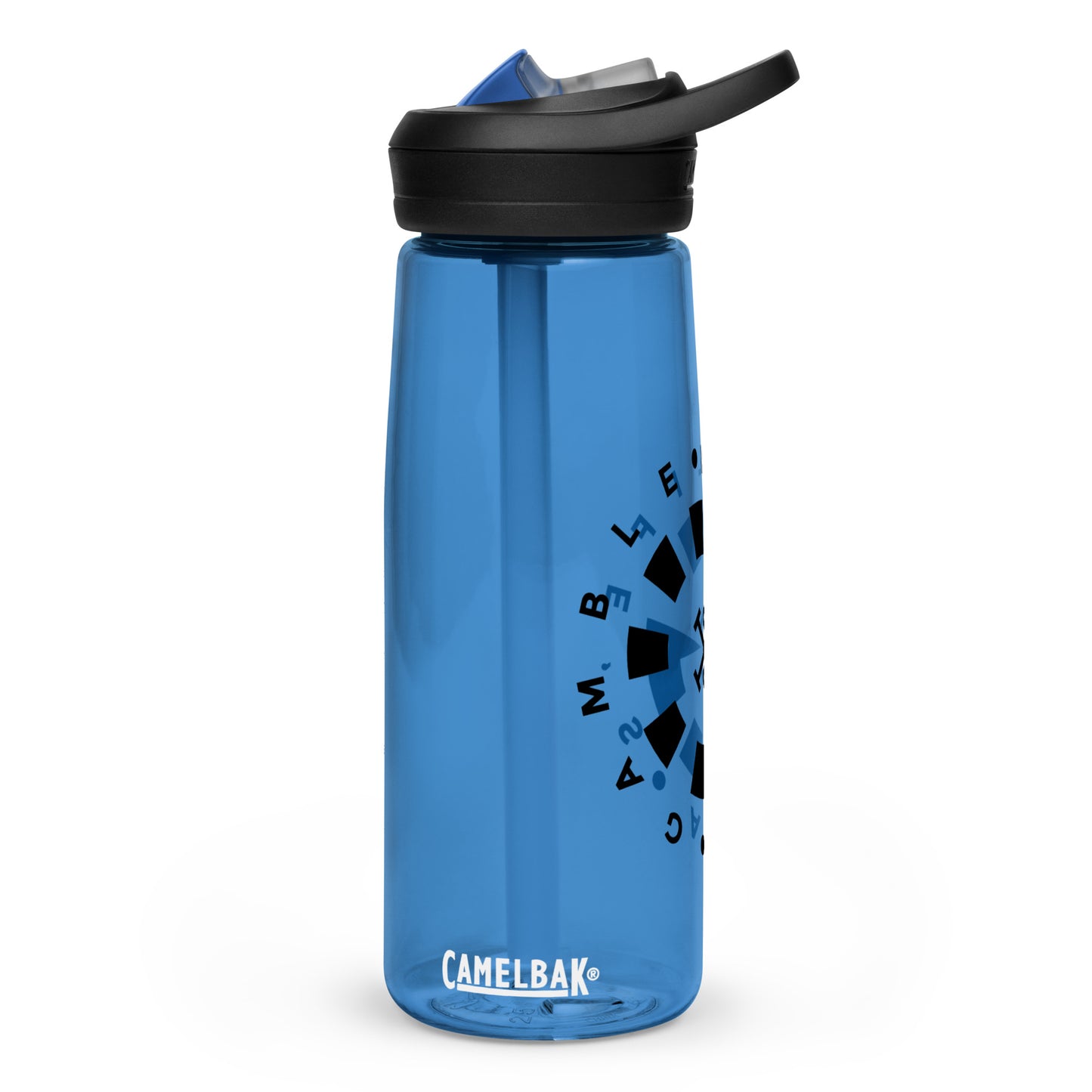 LAG Life’s A Gamble Circle Black Sports water bottle