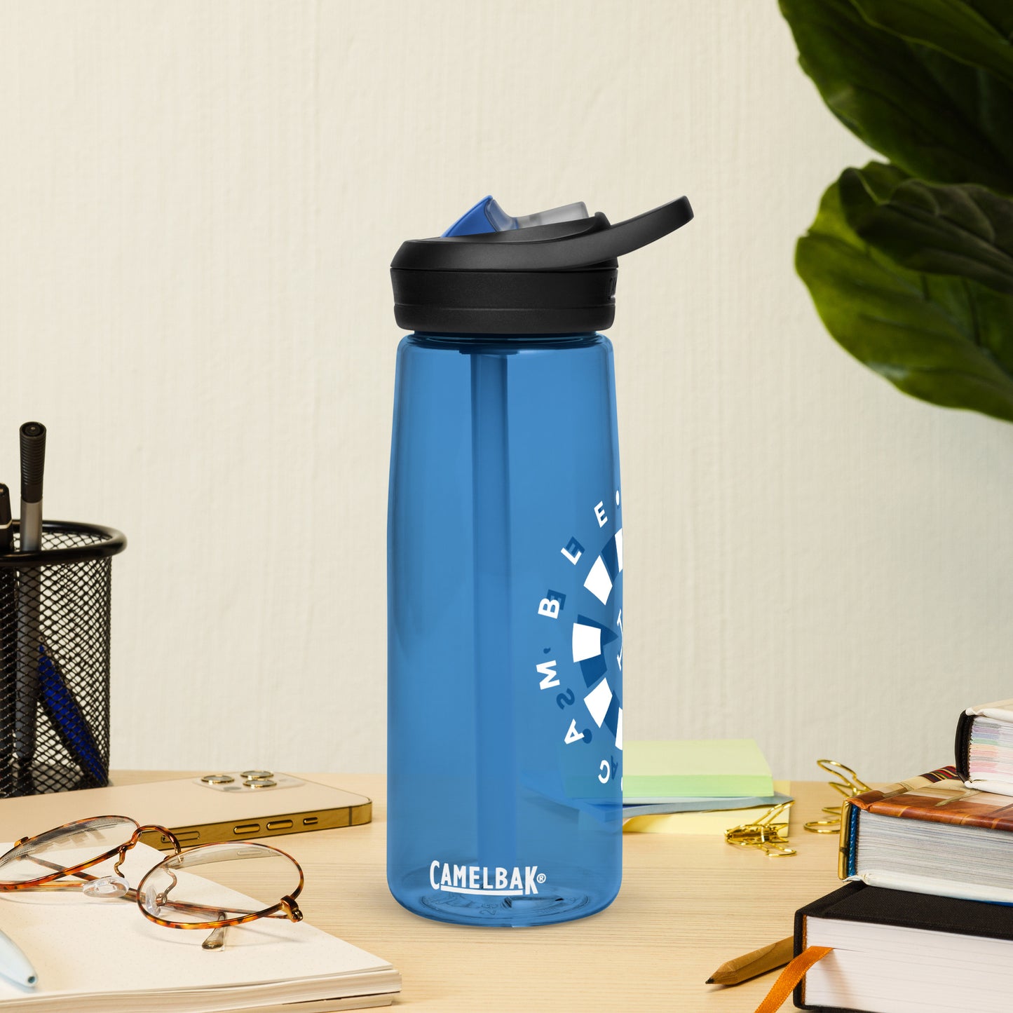 LAG Life’s A Gamble Circle White Sports water bottle