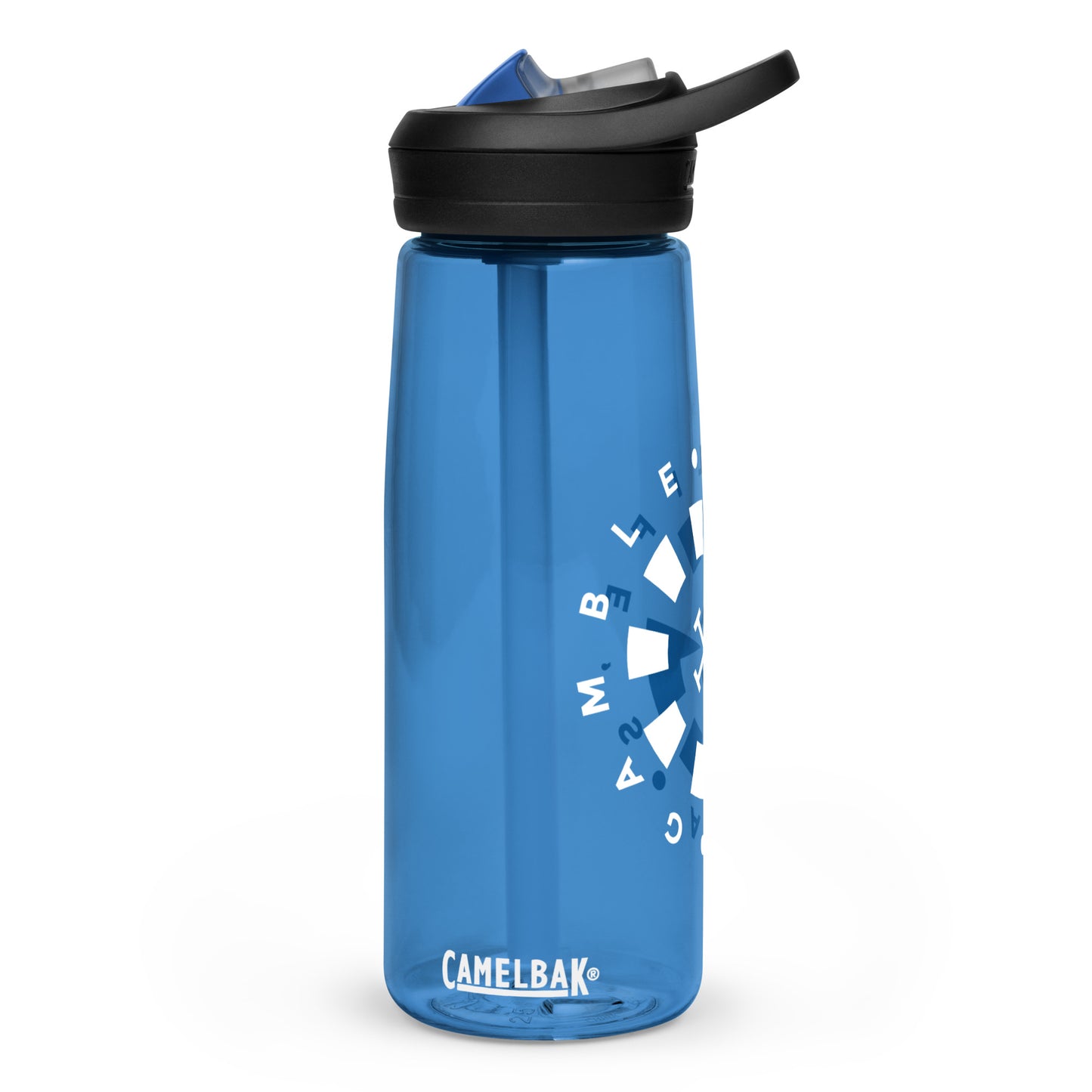 LAG Life’s A Gamble Circle White Sports water bottle