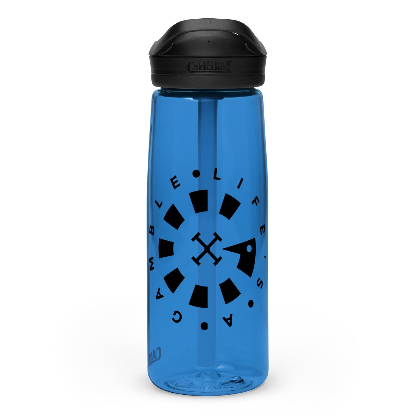LAG Life’s A Gamble Circle Black Sports water bottle