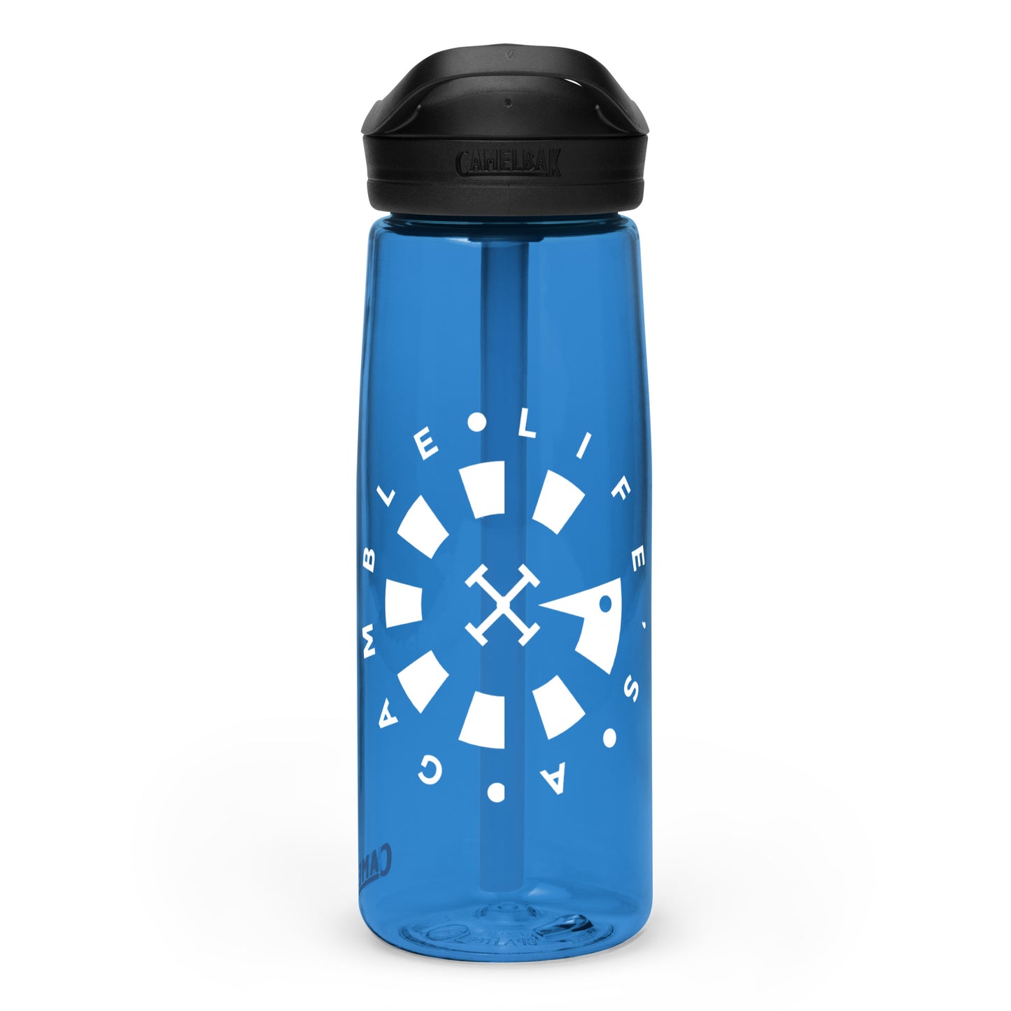 LAG Life’s A Gamble Circle White Sports water bottle