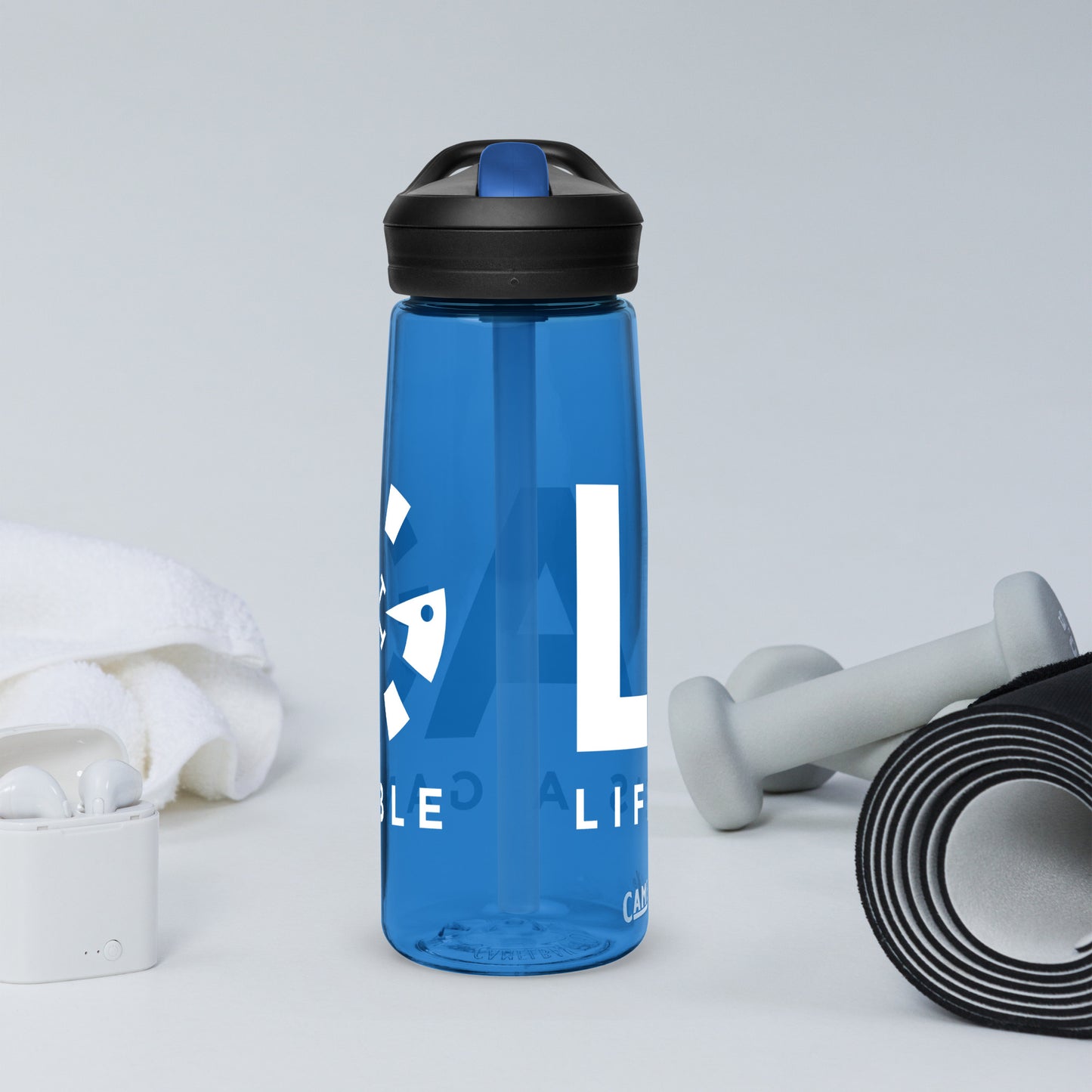 LAG Life’s A Gamble White Sports water bottle