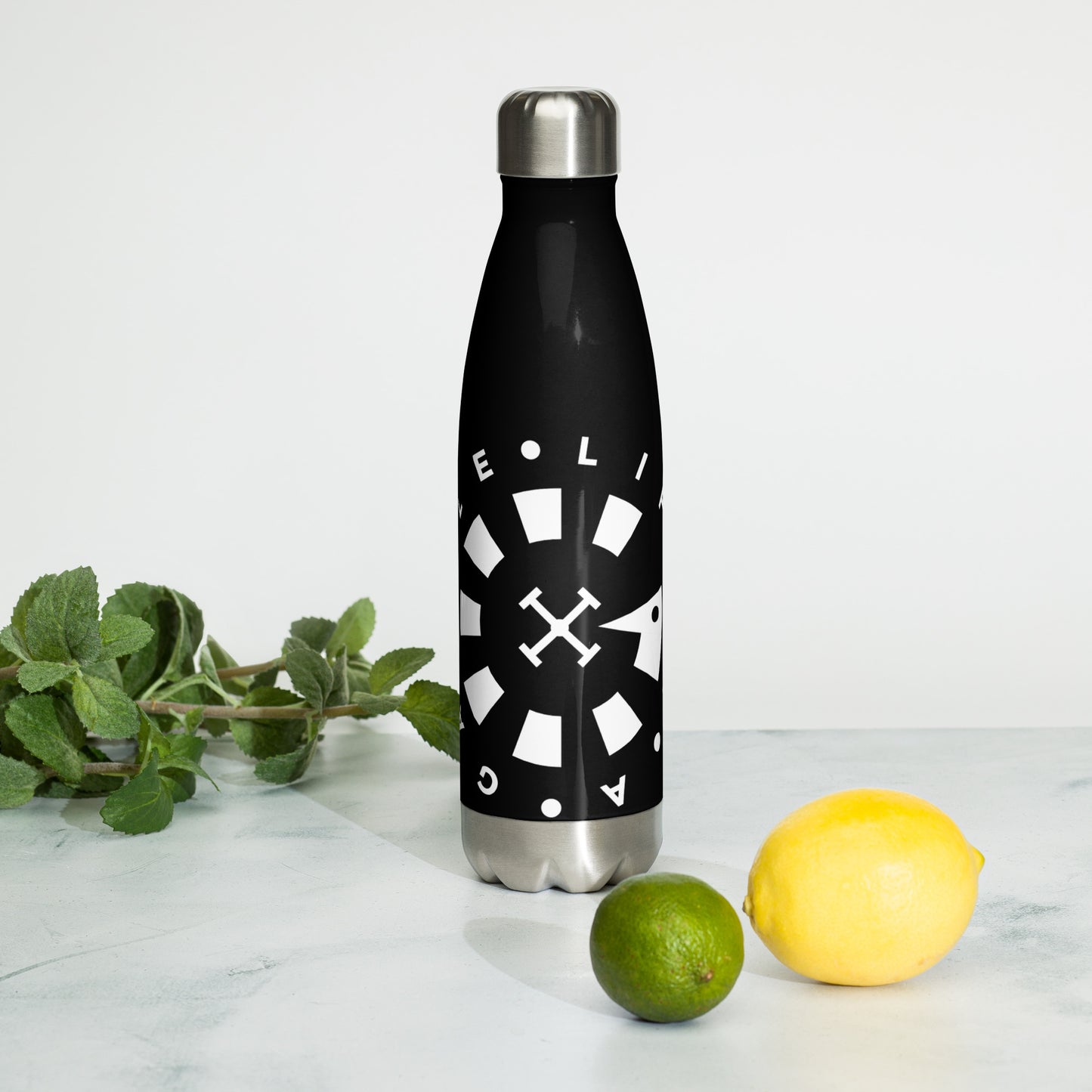 LAG Life's A Gamble Circle White Stainless steel water bottle