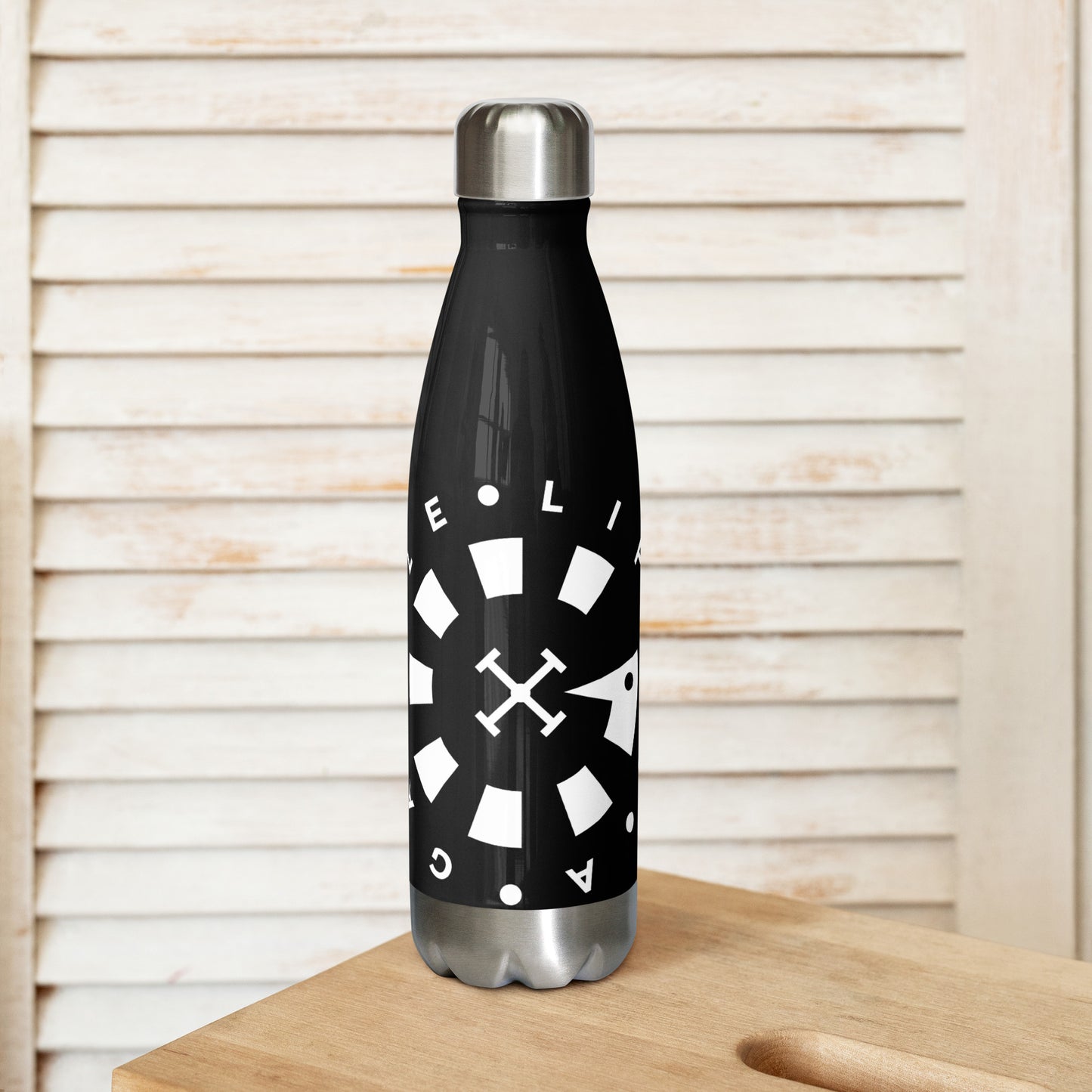 LAG Life's A Gamble Circle White Stainless steel water bottle