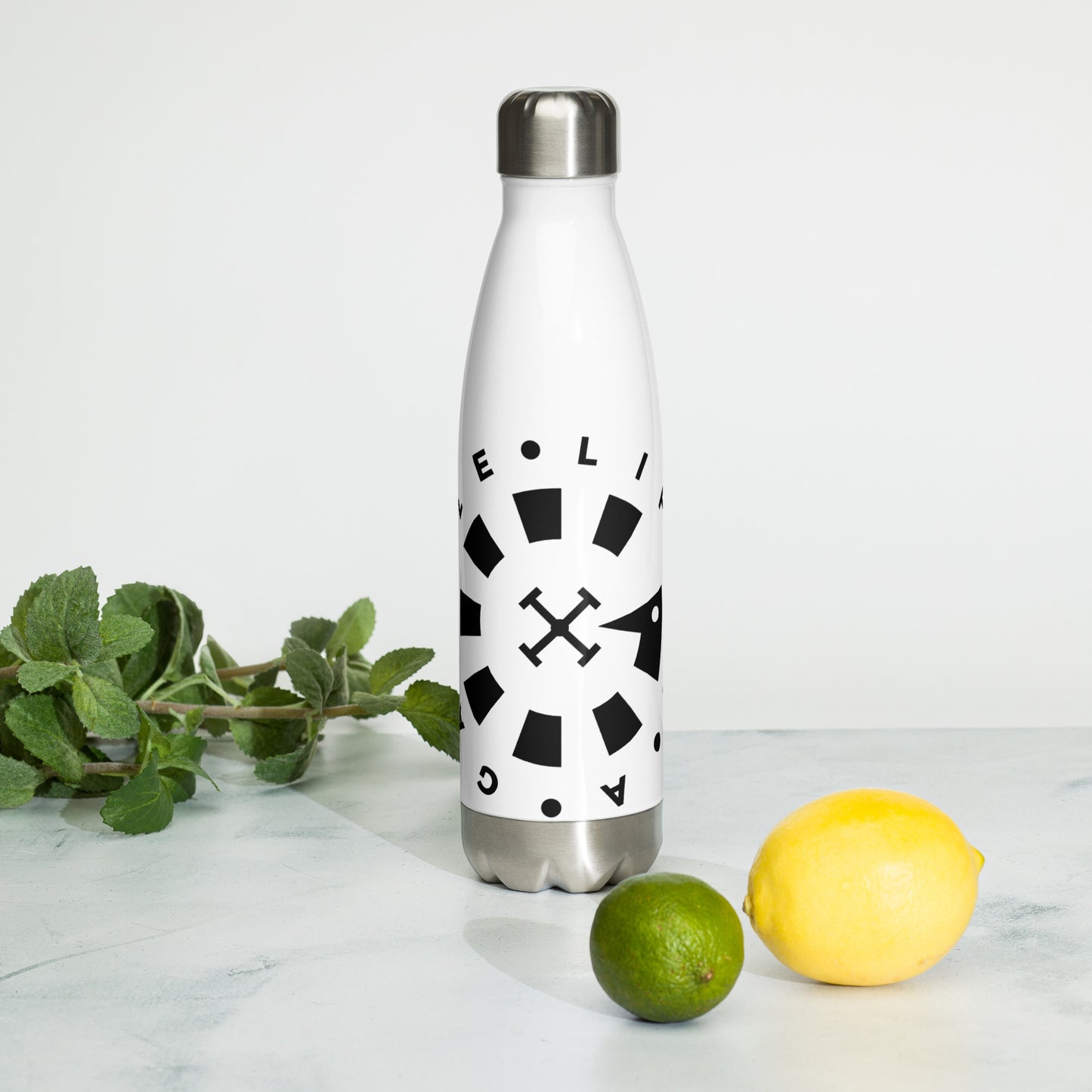 LAG Life's A Gamble Circle Black Stainless steel water bottle