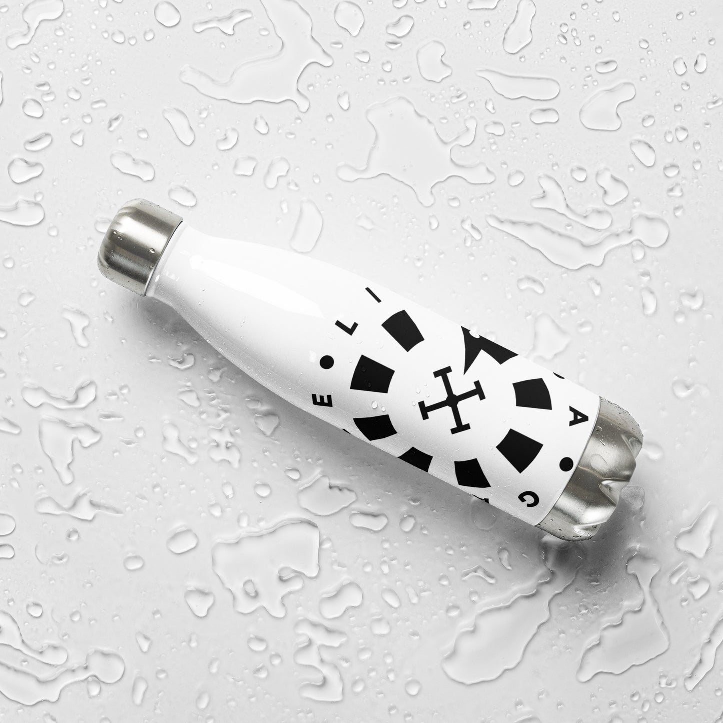 LAG Life's A Gamble Circle Black Stainless steel water bottle
