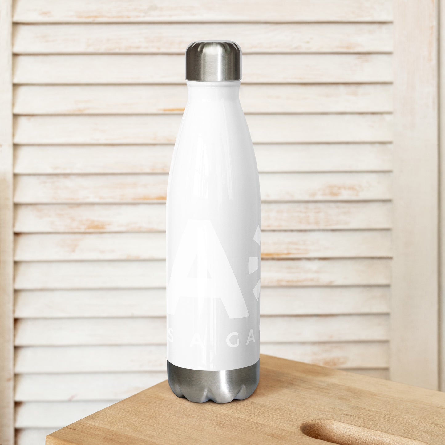 LAG Life's A Gamble White Stainless steel water bottle