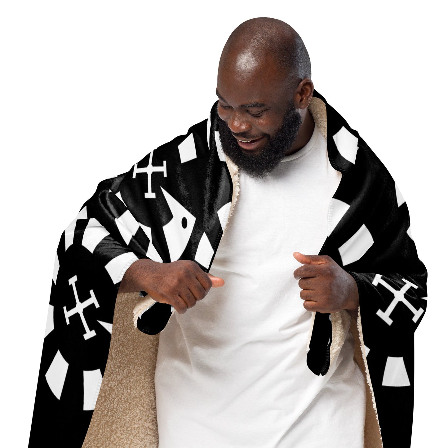 Big G White Sherpa blanket