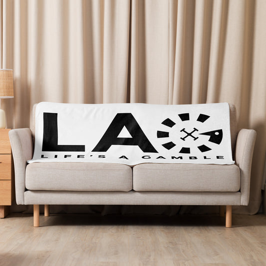 LAG Life’s A Gamble Black Sherpa blanket