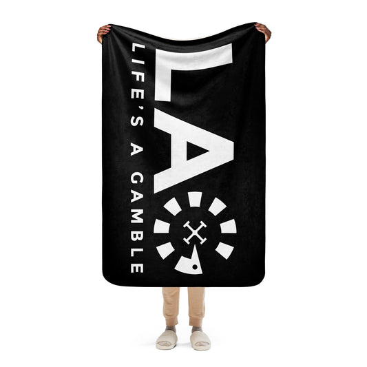 LAG Life’s A Gamble White Sherpa blanket