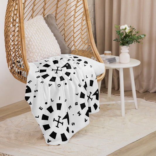 LAG Life’s A Gamble Circle Black Sherpa blanket