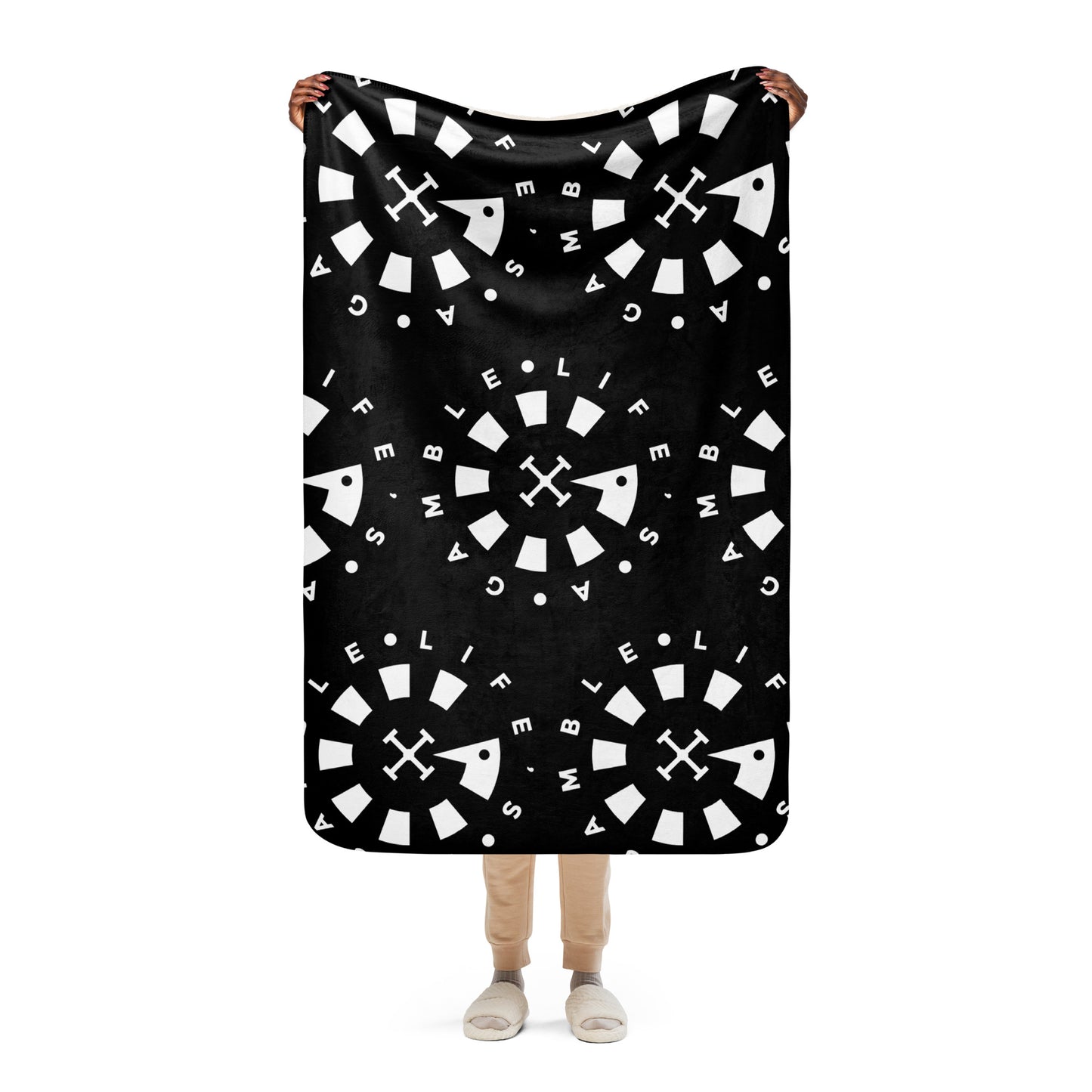 LAG Life’s A Gamble Circle White Sherpa blanket