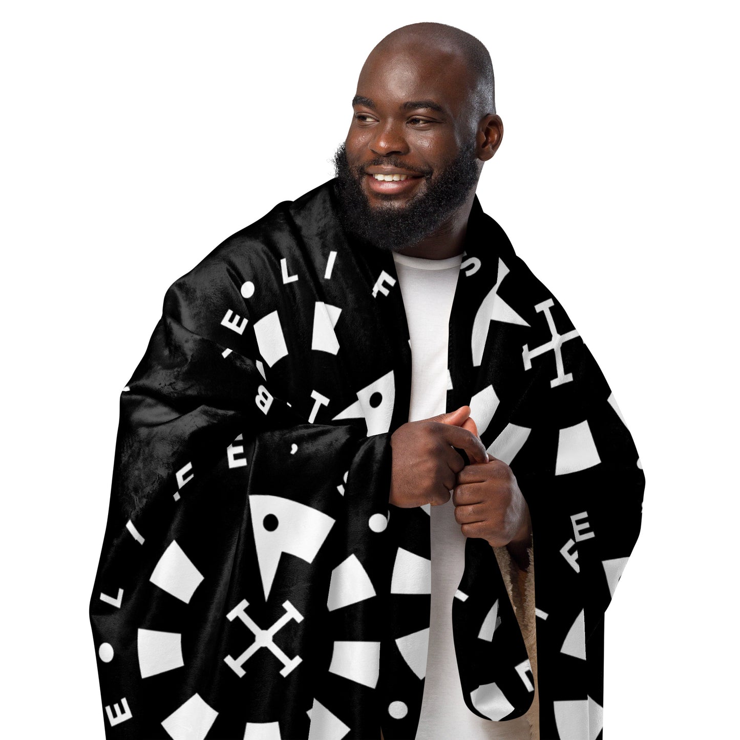 LAG Life’s A Gamble Circle White Sherpa blanket