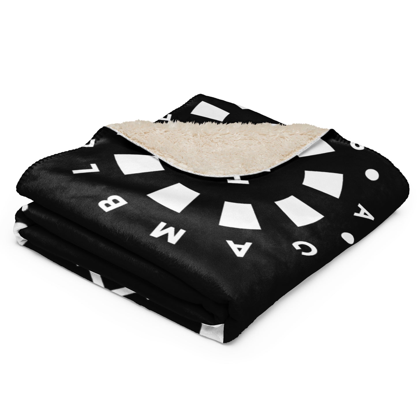 LAG Life’s A Gamble Circle White Sherpa blanket