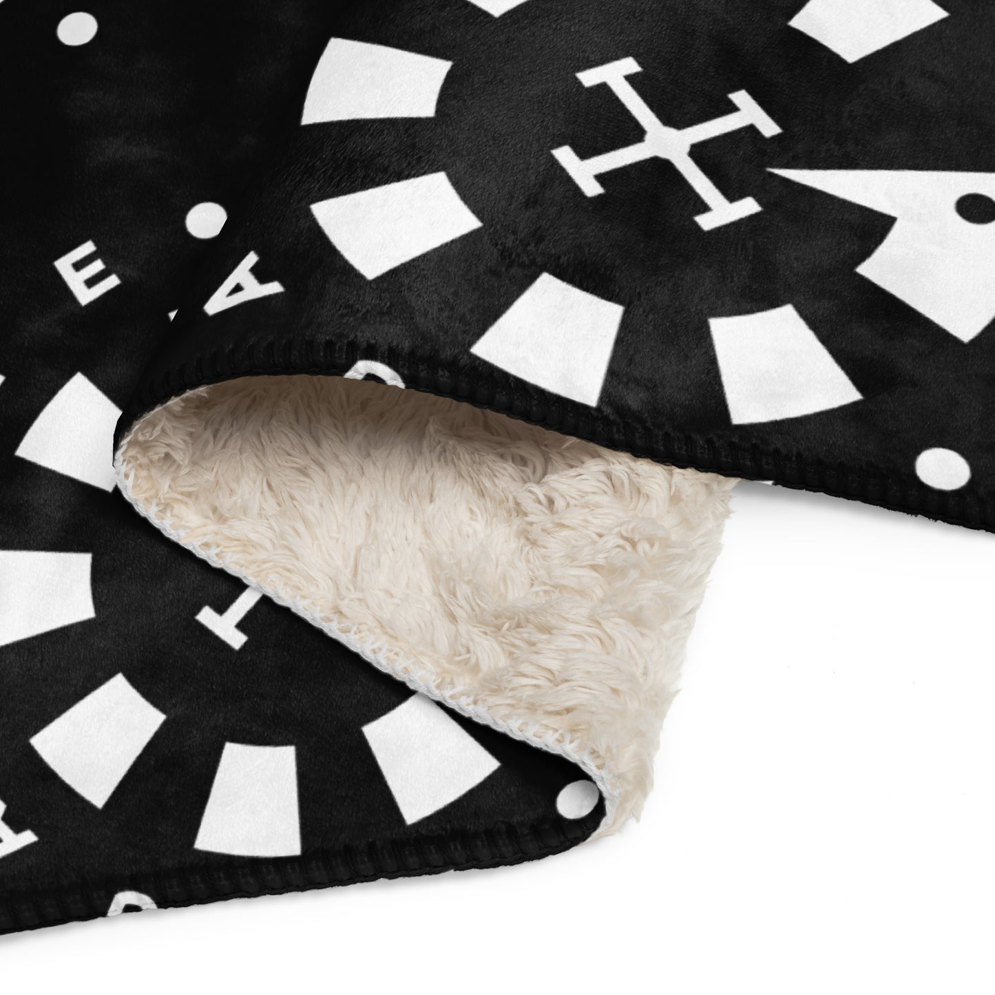 LAG Life’s A Gamble Circle White Sherpa blanket