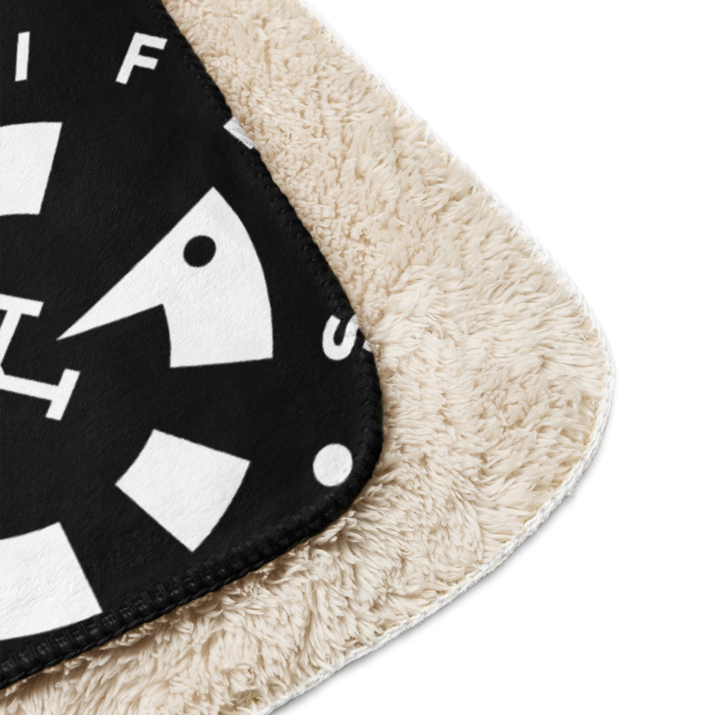 LAG Life’s A Gamble Circle White Sherpa blanket
