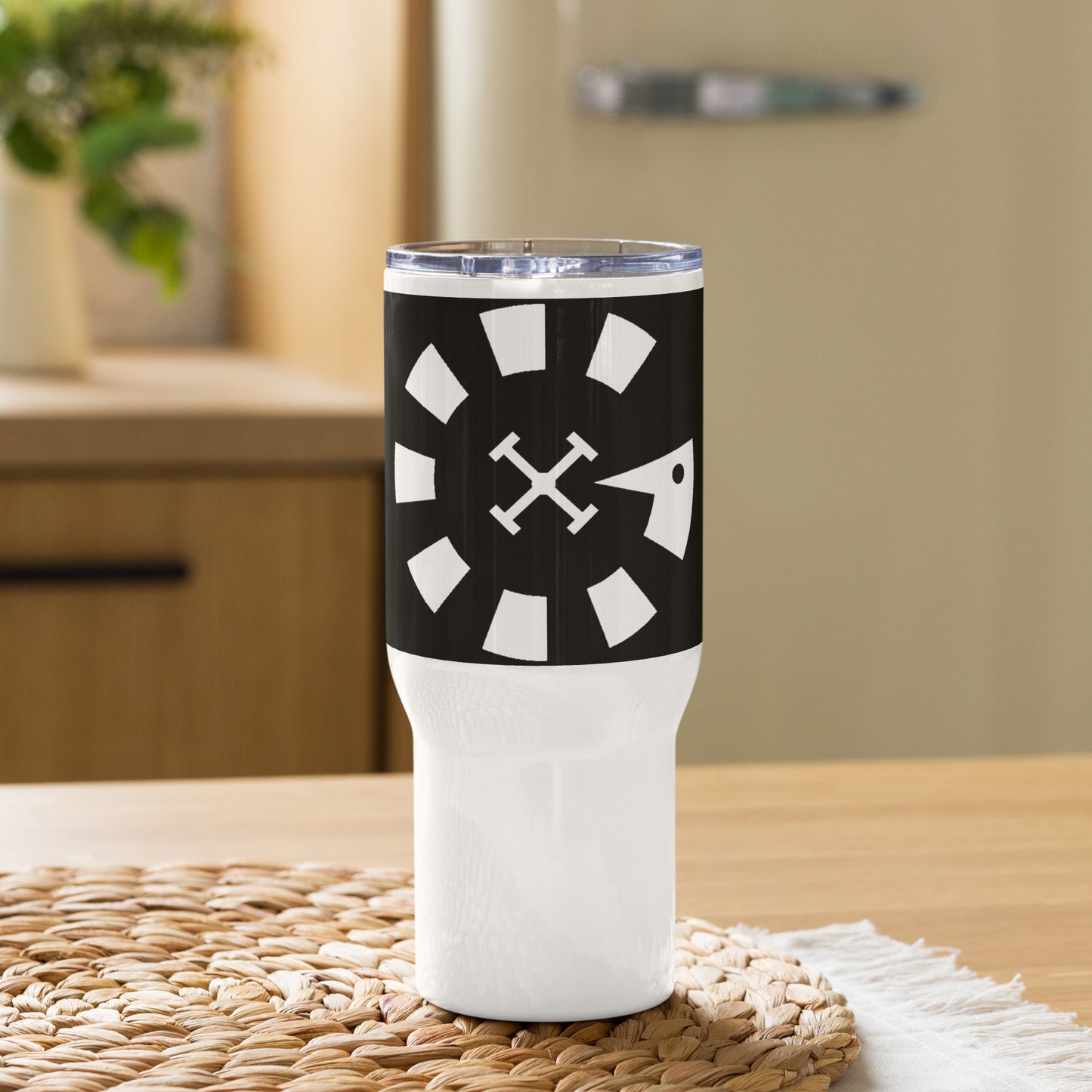 Big G White Travel mug with a handle