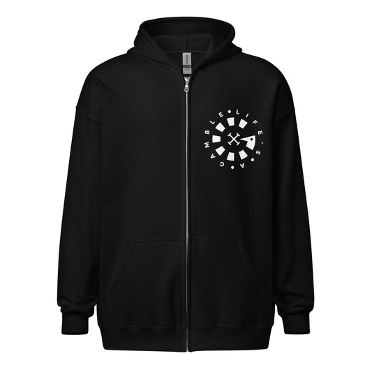 LAG Life's A Gamble Circle White Unisex heavy blend zip hoodie