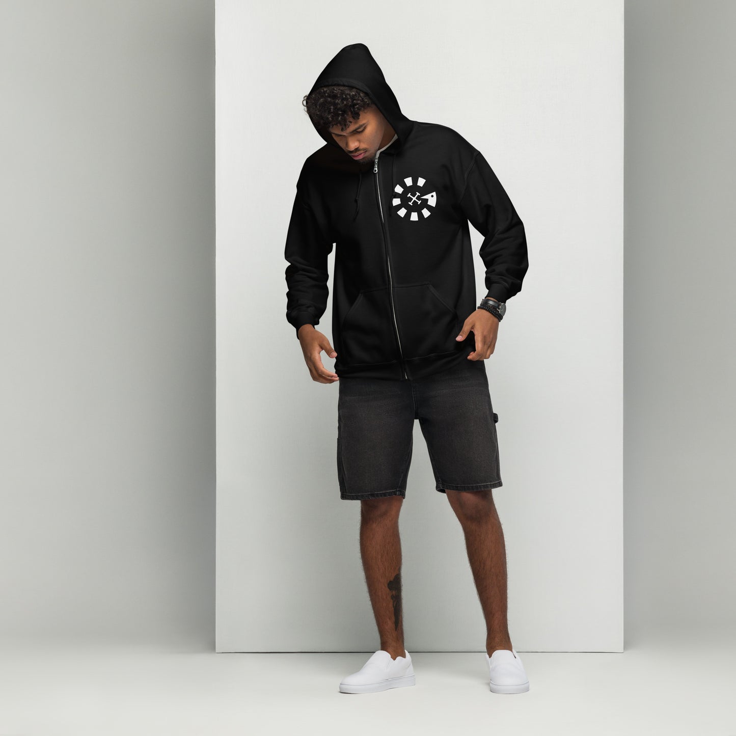 Big G White Unisex heavy blend zip hoodie