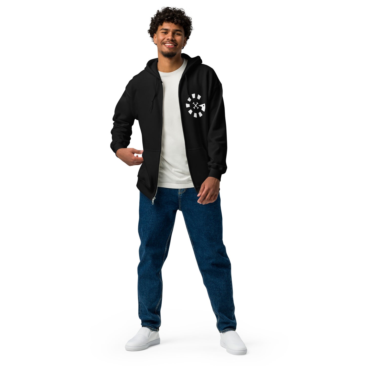Big G White Unisex heavy blend zip hoodie