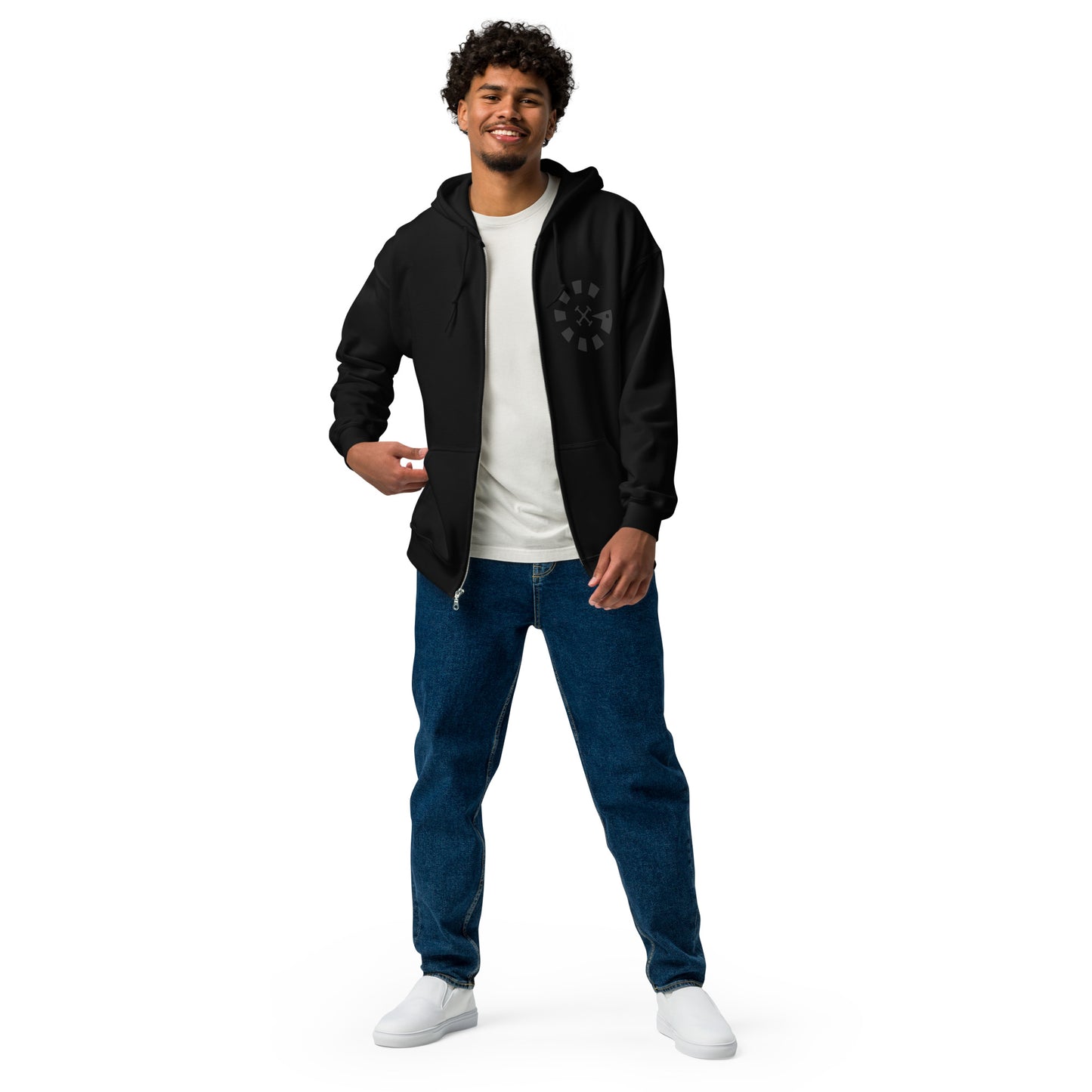Big G Black Unisex heavy blend zip hoodie