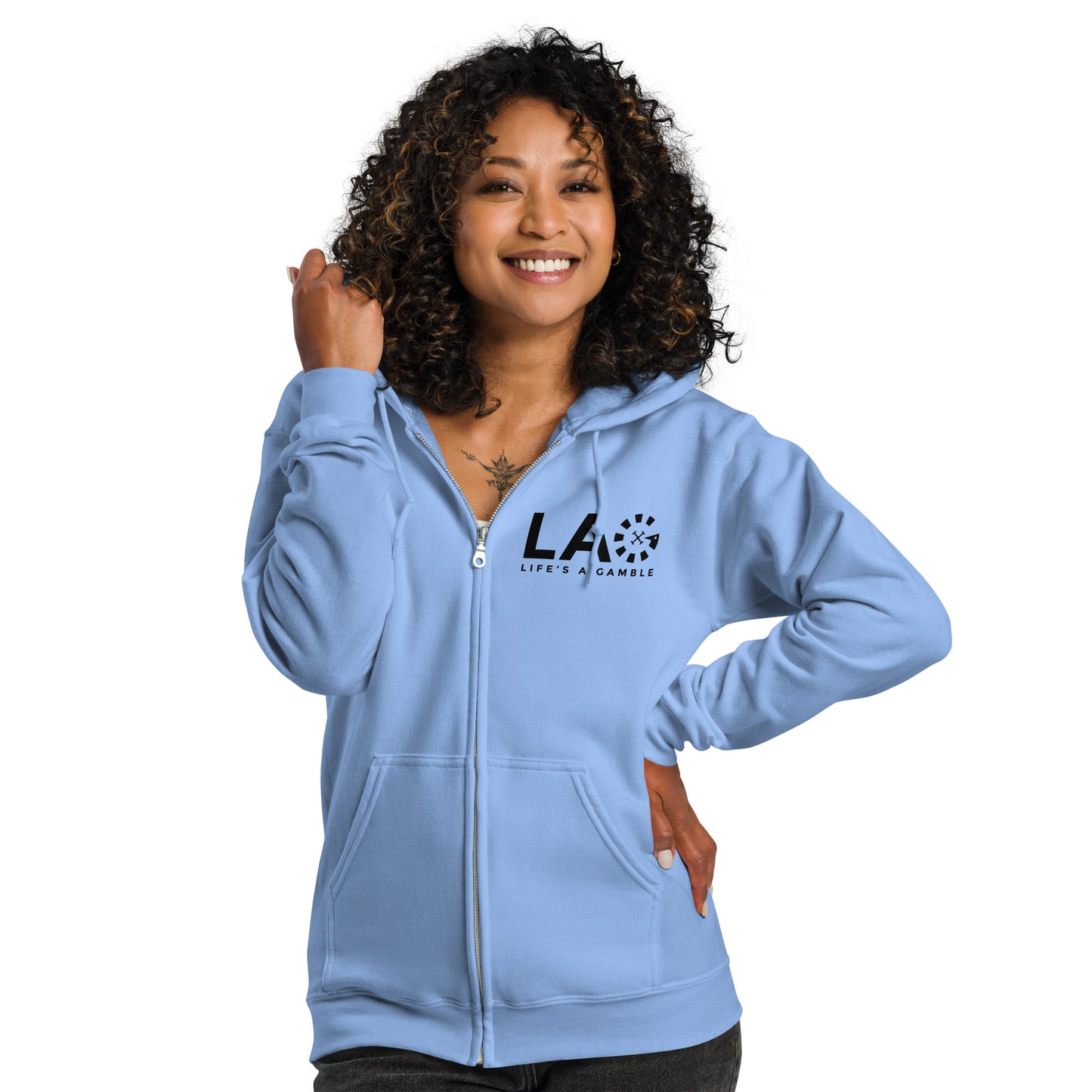LAG Life's A Gamble Black Unisex heavy blend zip hoodie