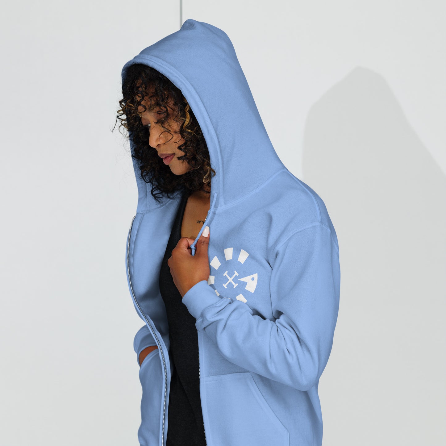 Big G White Unisex heavy blend zip hoodie
