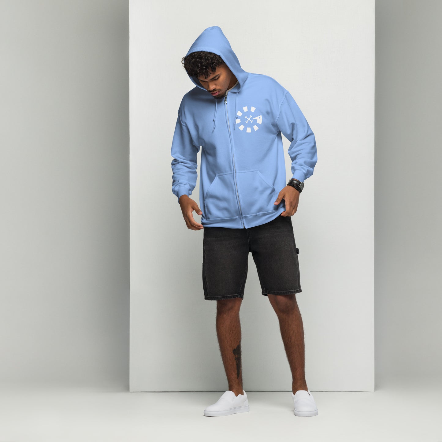Big G White Unisex heavy blend zip hoodie