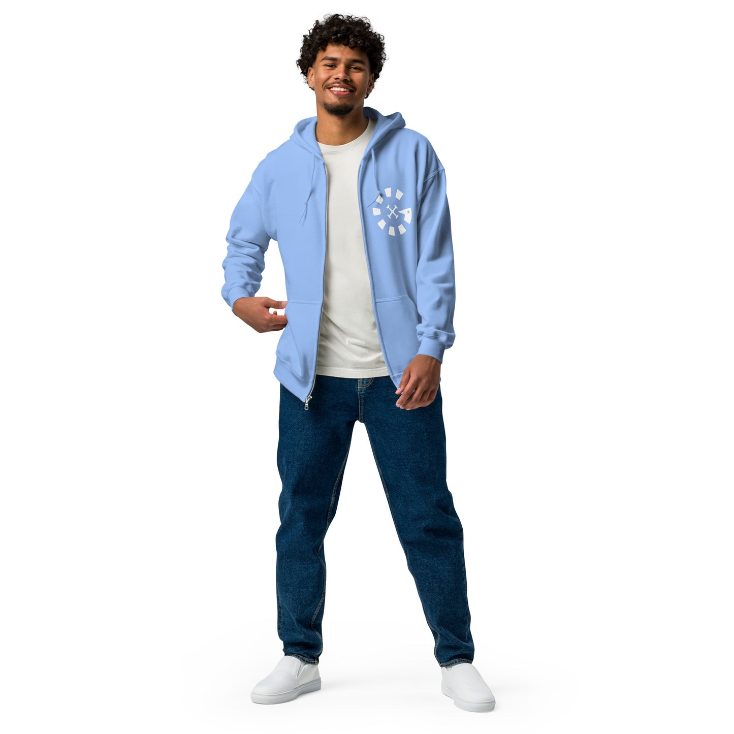 Big G White Unisex heavy blend zip hoodie