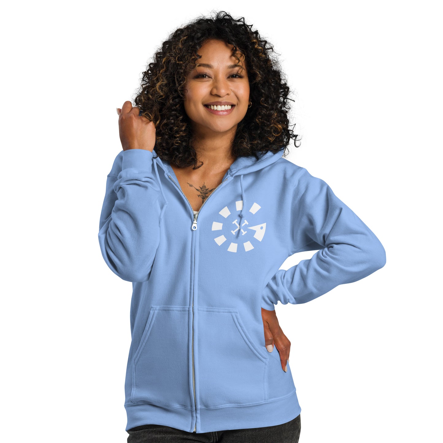 Big G White Unisex heavy blend zip hoodie