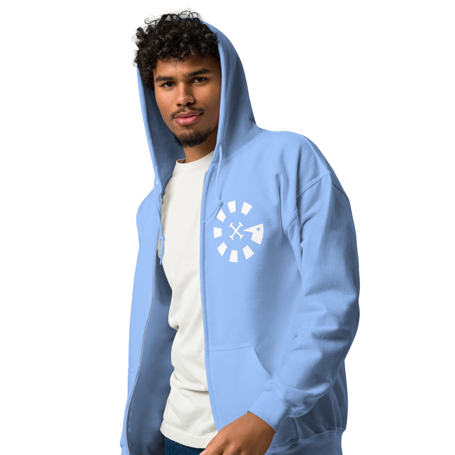 Big G White Unisex heavy blend zip hoodie