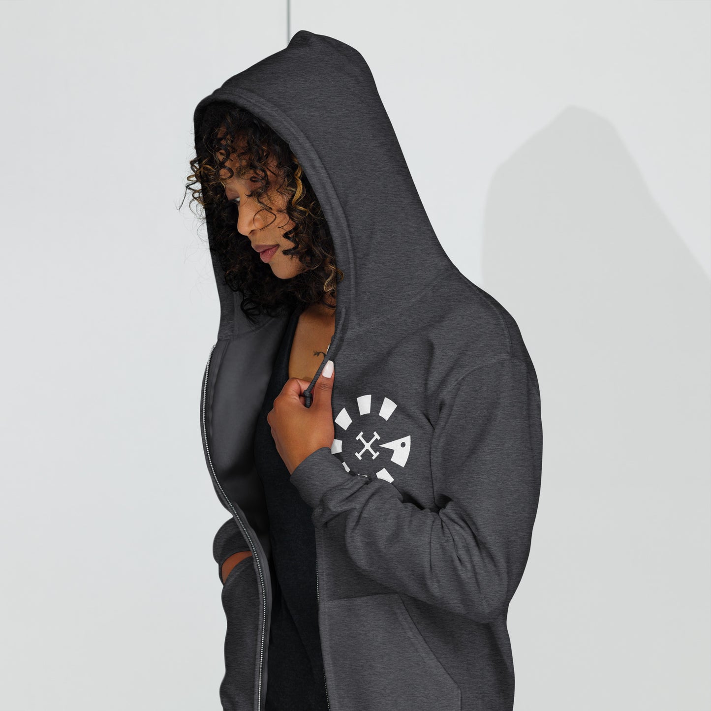 Big G White Unisex heavy blend zip hoodie