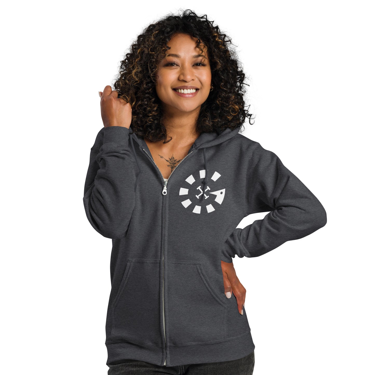 Big G White Unisex heavy blend zip hoodie