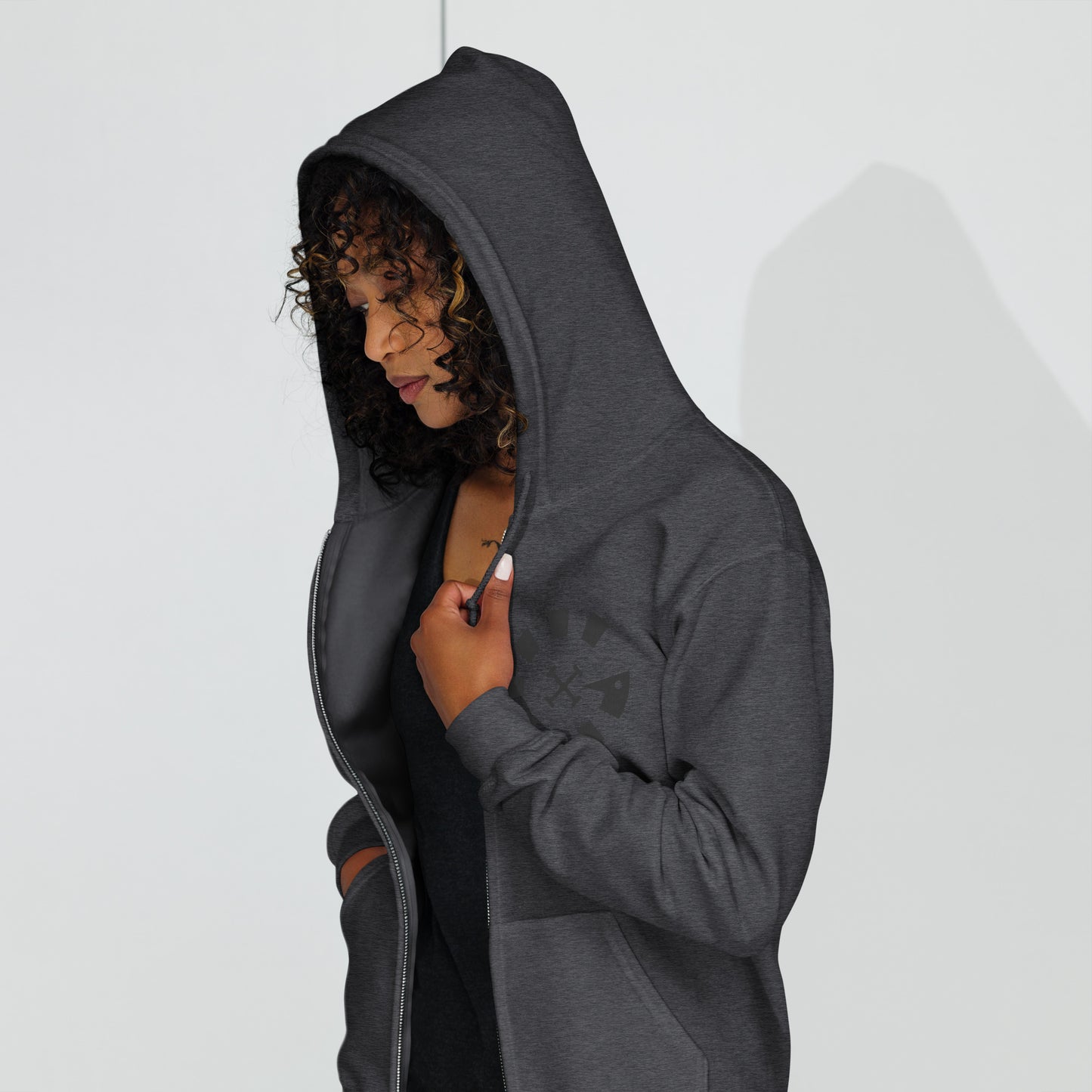 Big G Black Unisex heavy blend zip hoodie