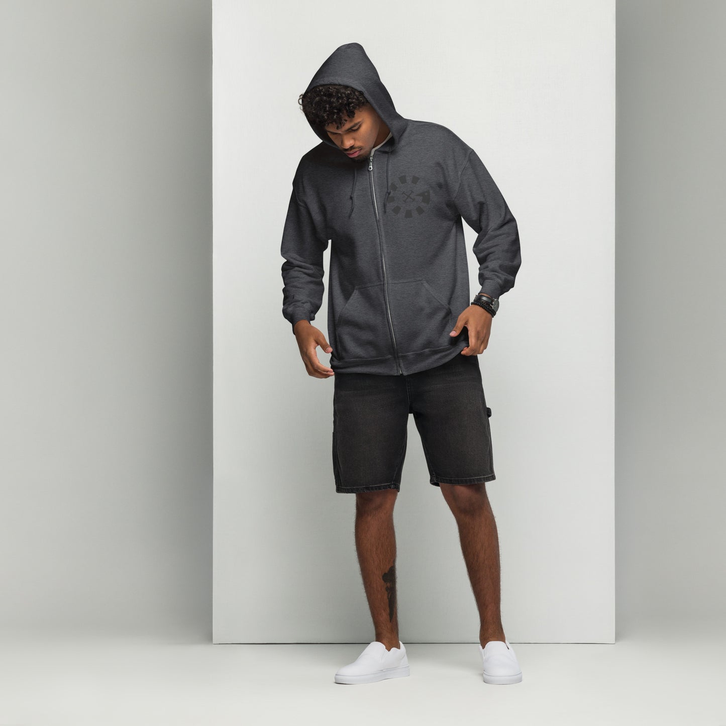 Big G Black Unisex heavy blend zip hoodie