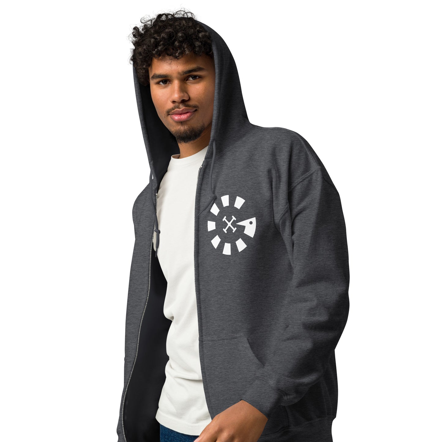 Big G White Unisex heavy blend zip hoodie
