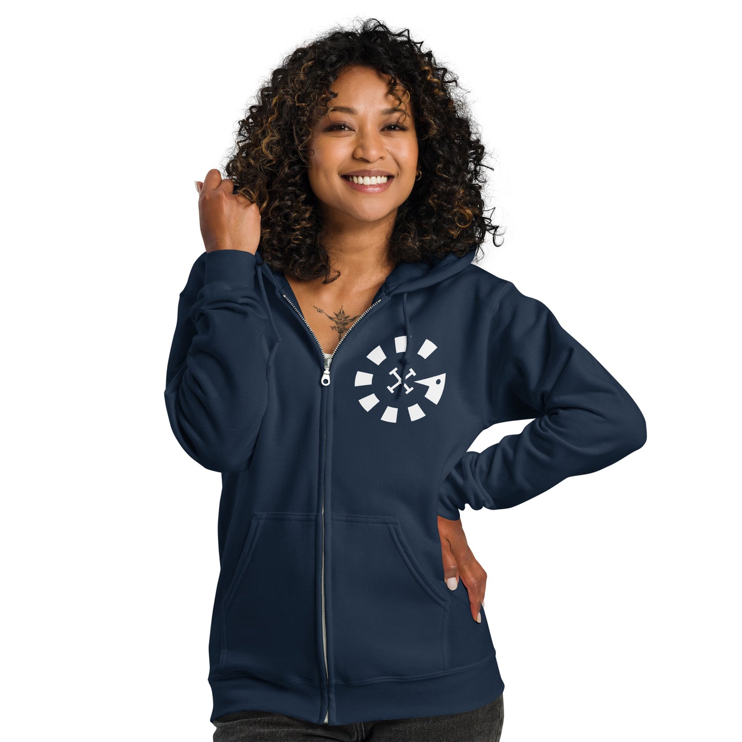 Big G White Unisex heavy blend zip hoodie