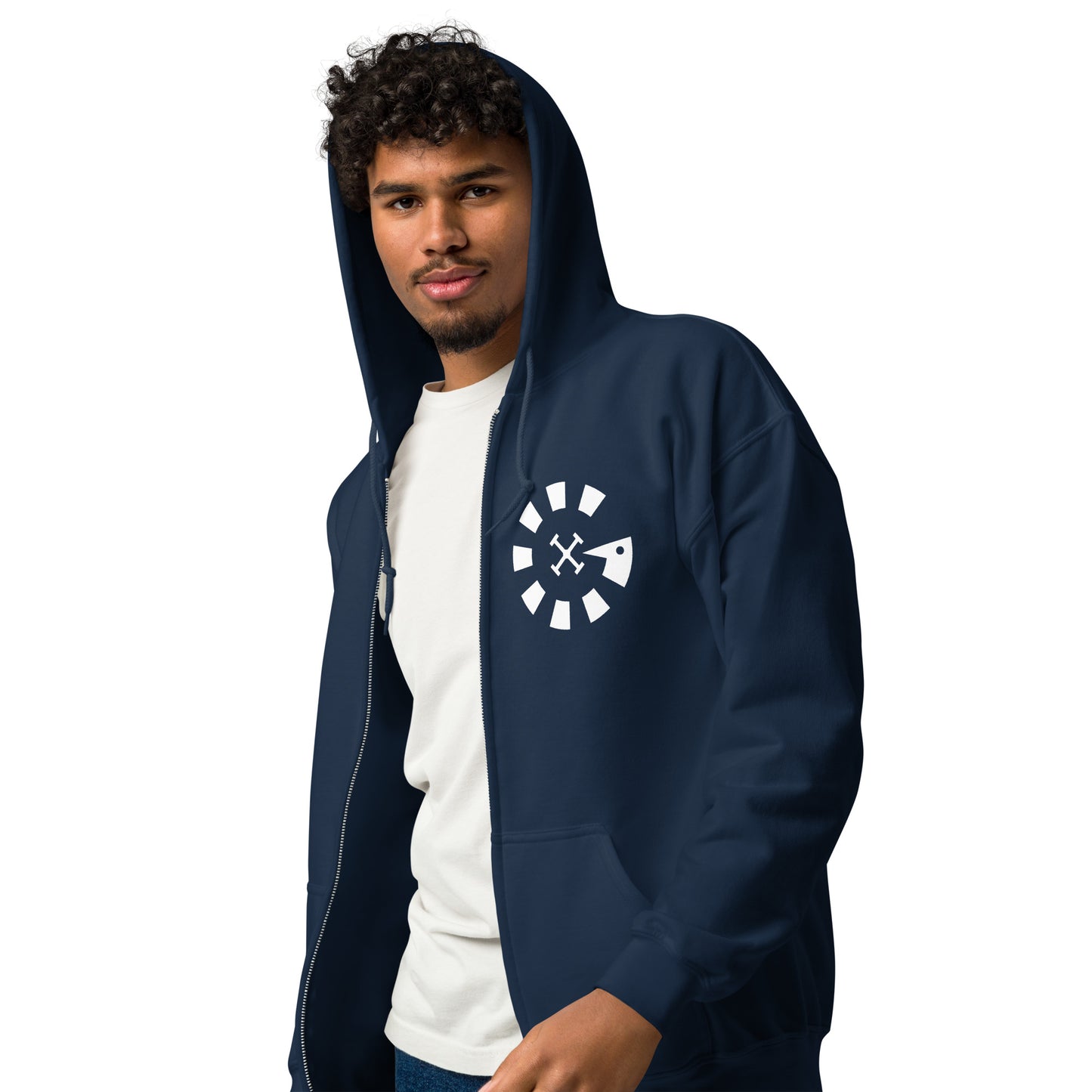 Big G White Unisex heavy blend zip hoodie