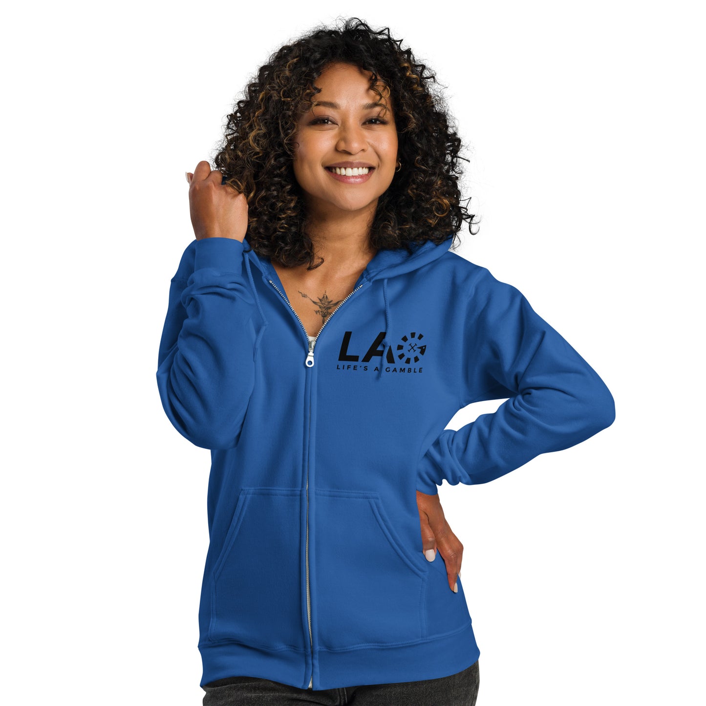 LAG Life's A Gamble Black Unisex heavy blend zip hoodie