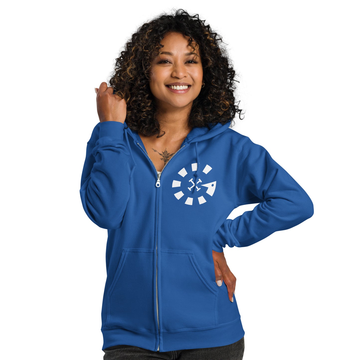 Big G White Unisex heavy blend zip hoodie