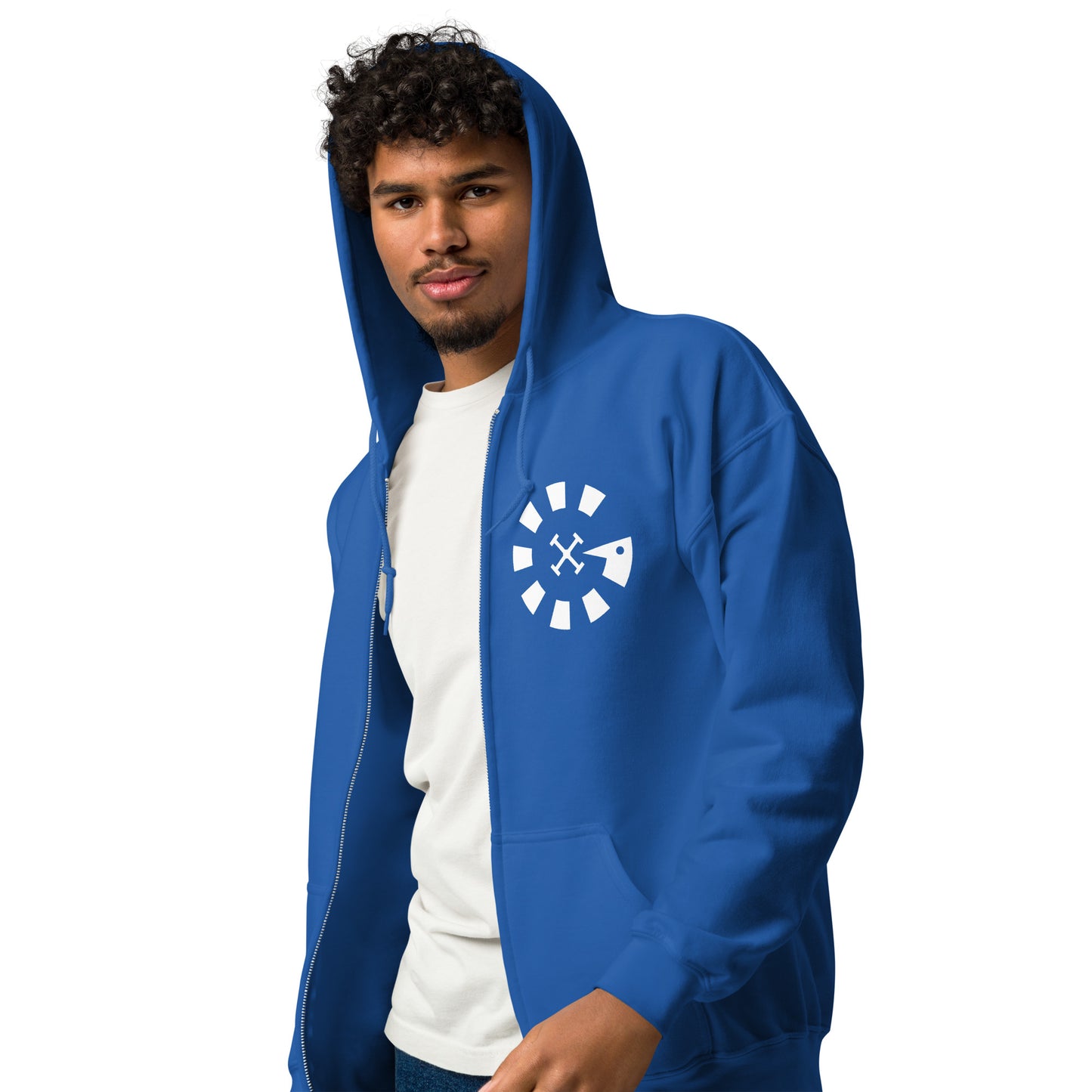 Big G White Unisex heavy blend zip hoodie