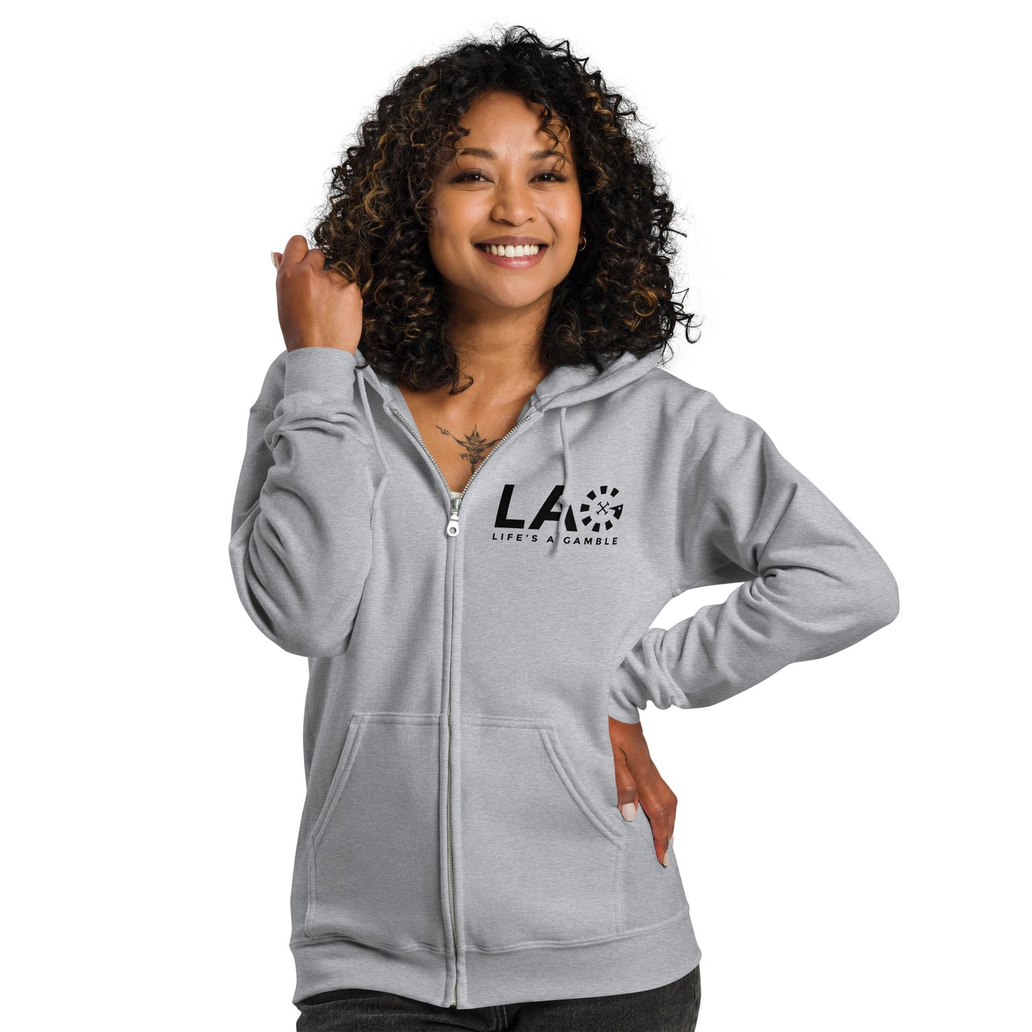 LAG Life's A Gamble Black Unisex heavy blend zip hoodie