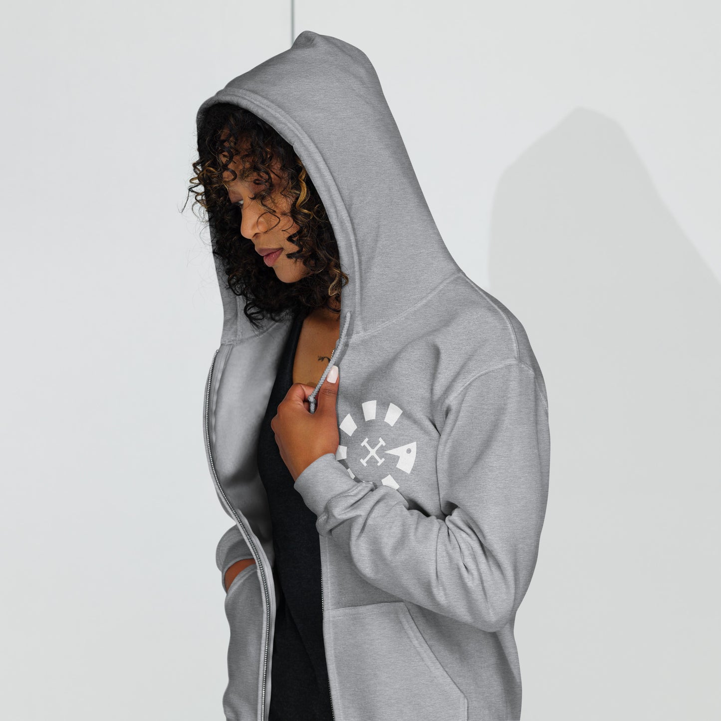 Big G White Unisex heavy blend zip hoodie