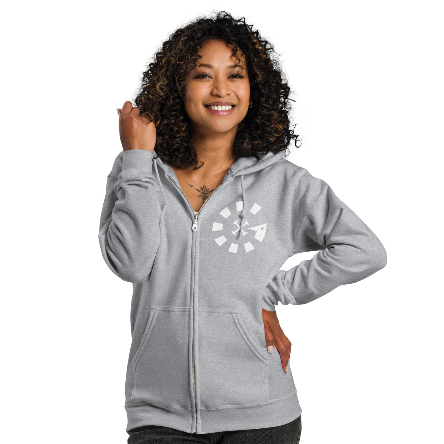 Big G White Unisex heavy blend zip hoodie